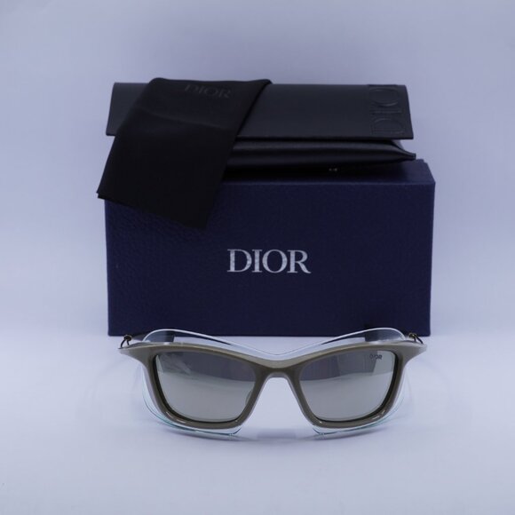 Dior DIORXPLORER S1U 55H Rectangle Sunglasses - Deep Beige/Silver Mirror - Picture 3 of 11
